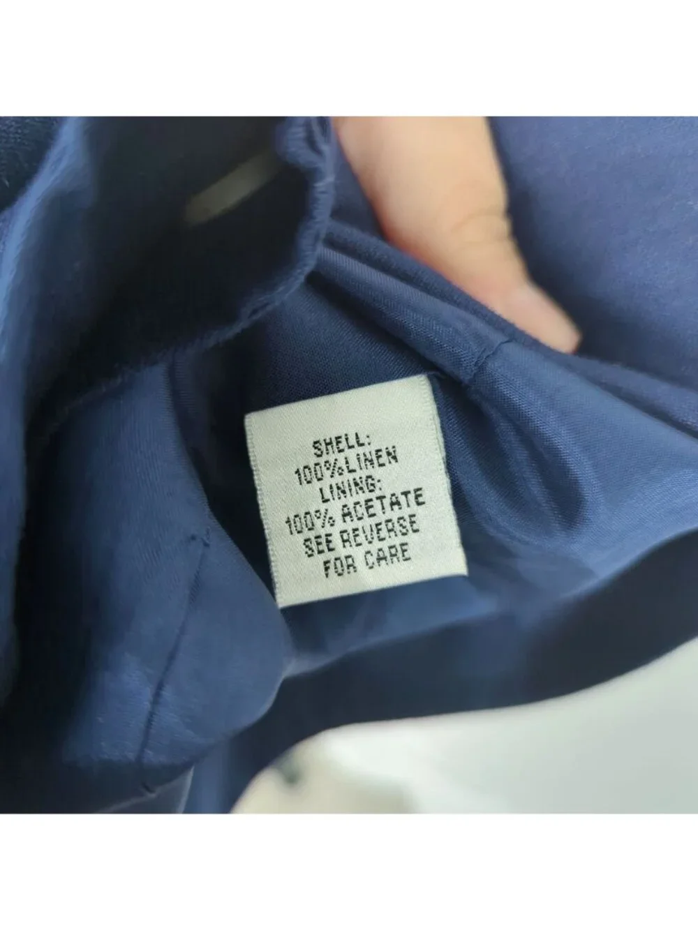 Vintage 90s Talbots Double Breasted Dress 8 Medium Blue Linen - Picture 10 of 10